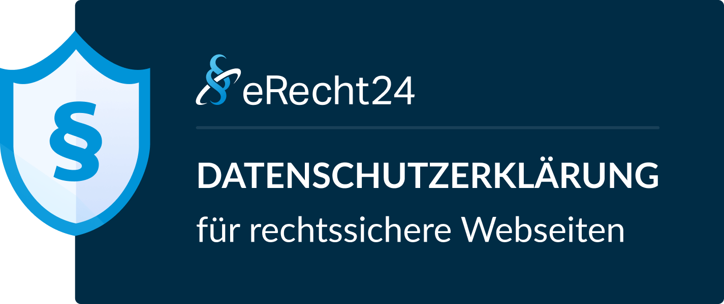 Siegel von eRecht24, Datenschutzerklärung für rechtssichere Webseiten