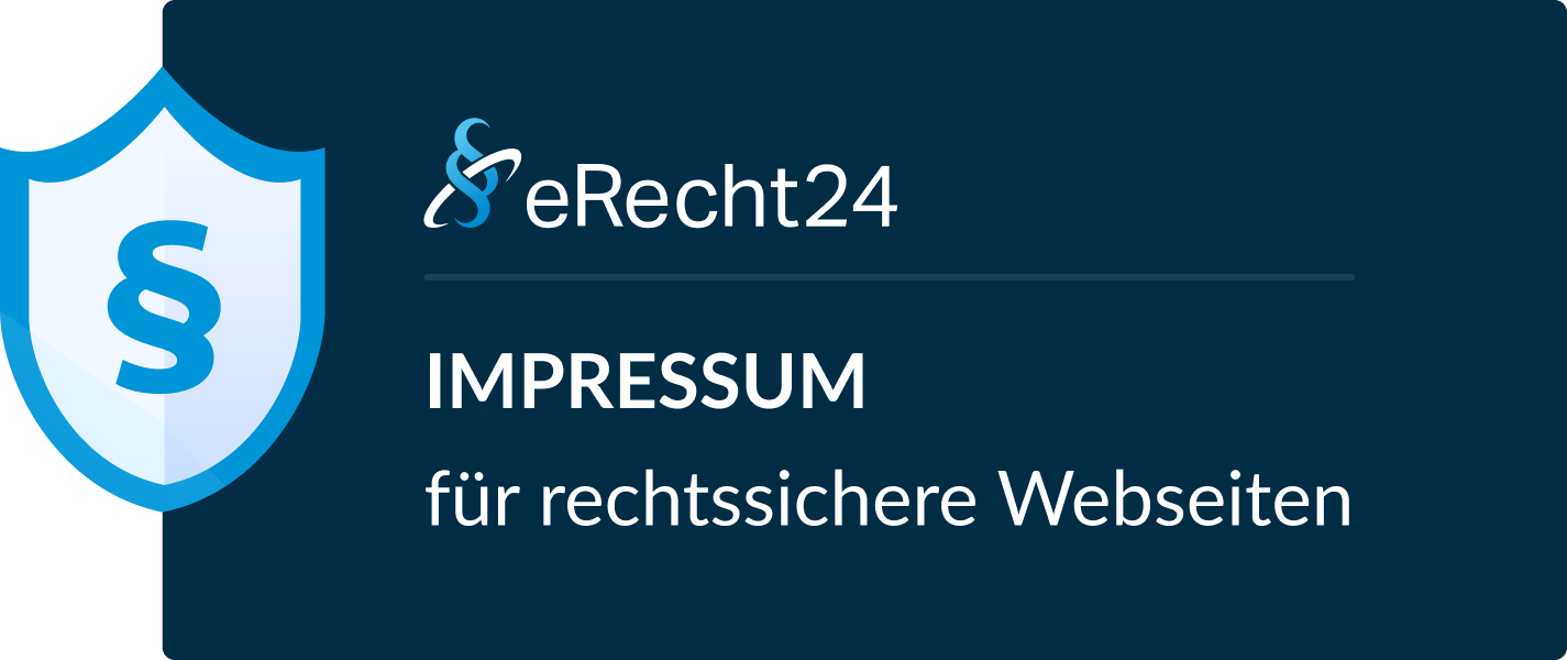 Siegel von eRecht24, Impressum für rechtssichere Webseiten
